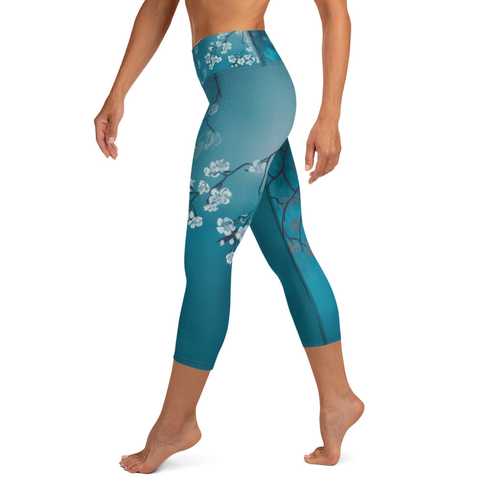 Winter Blossums - Yoga Capri Leggings