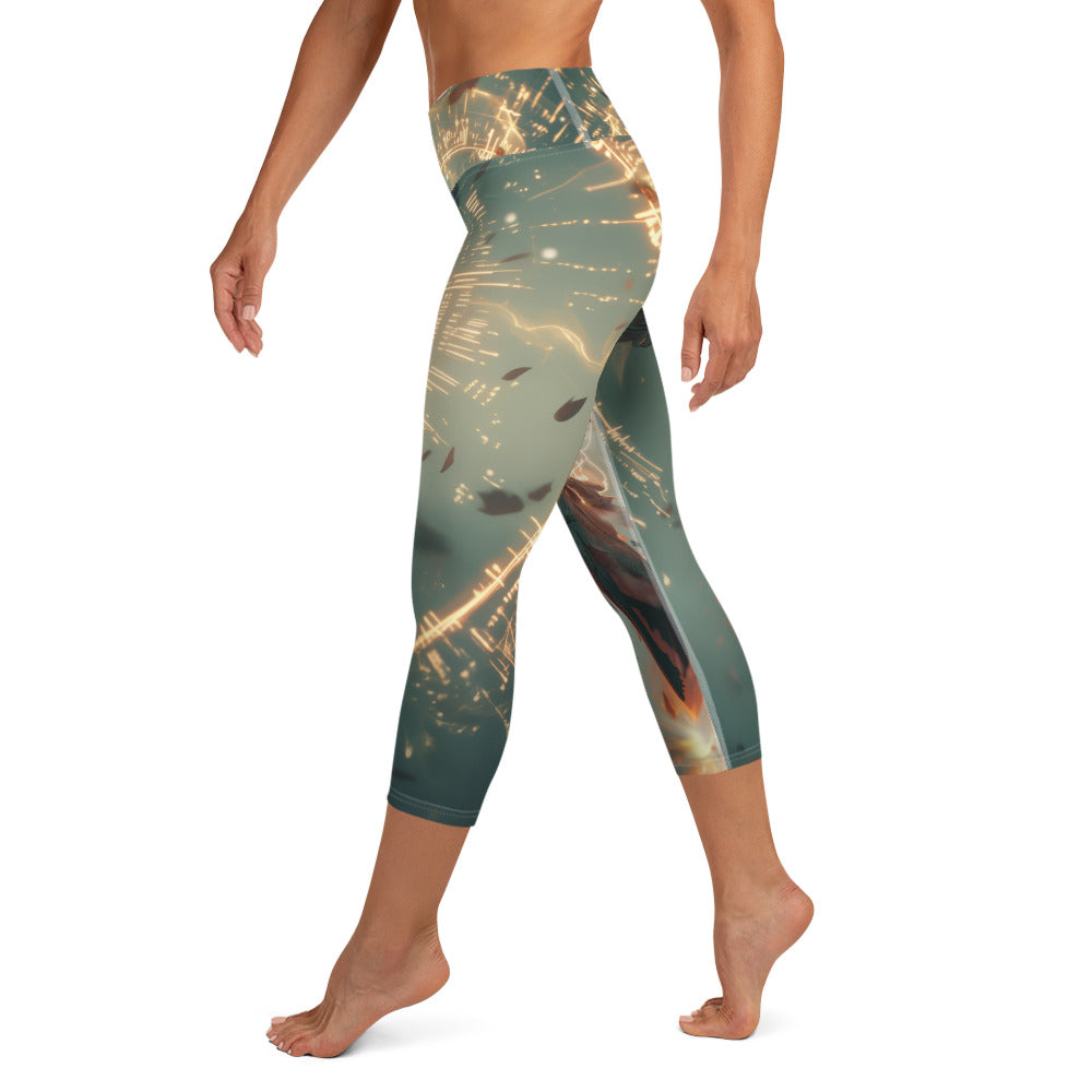 Angel w/ Angelic Writing - Yoga Capri Leggings