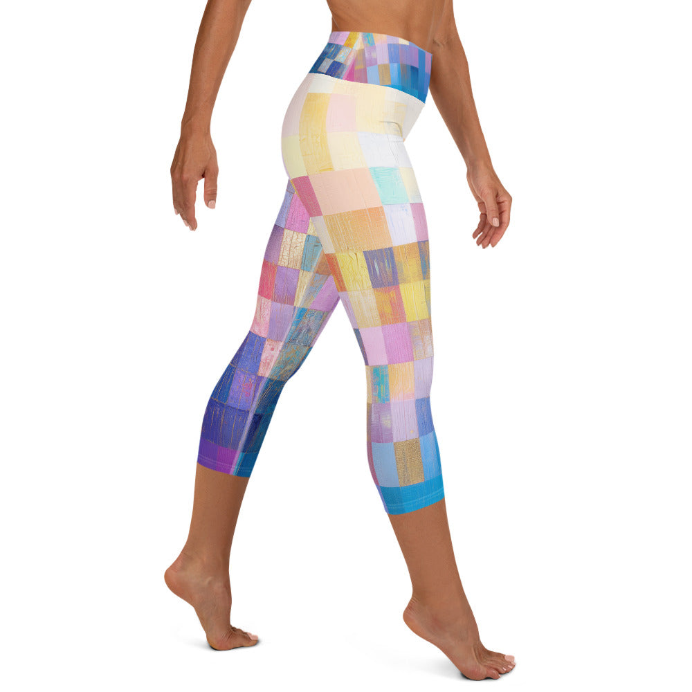 Abstract Squares - Yoga Capri Leggings