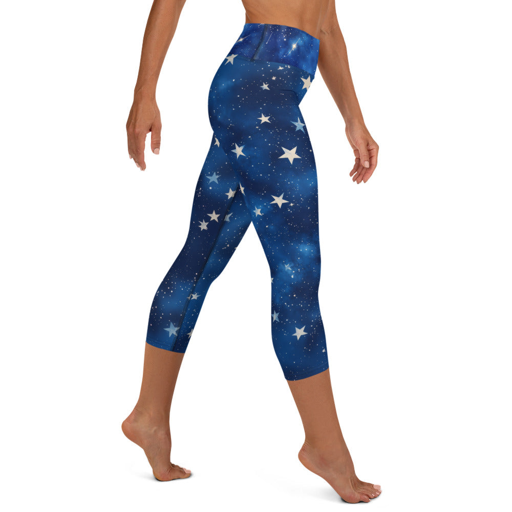 Background Stars - Yoga Capri Leggings