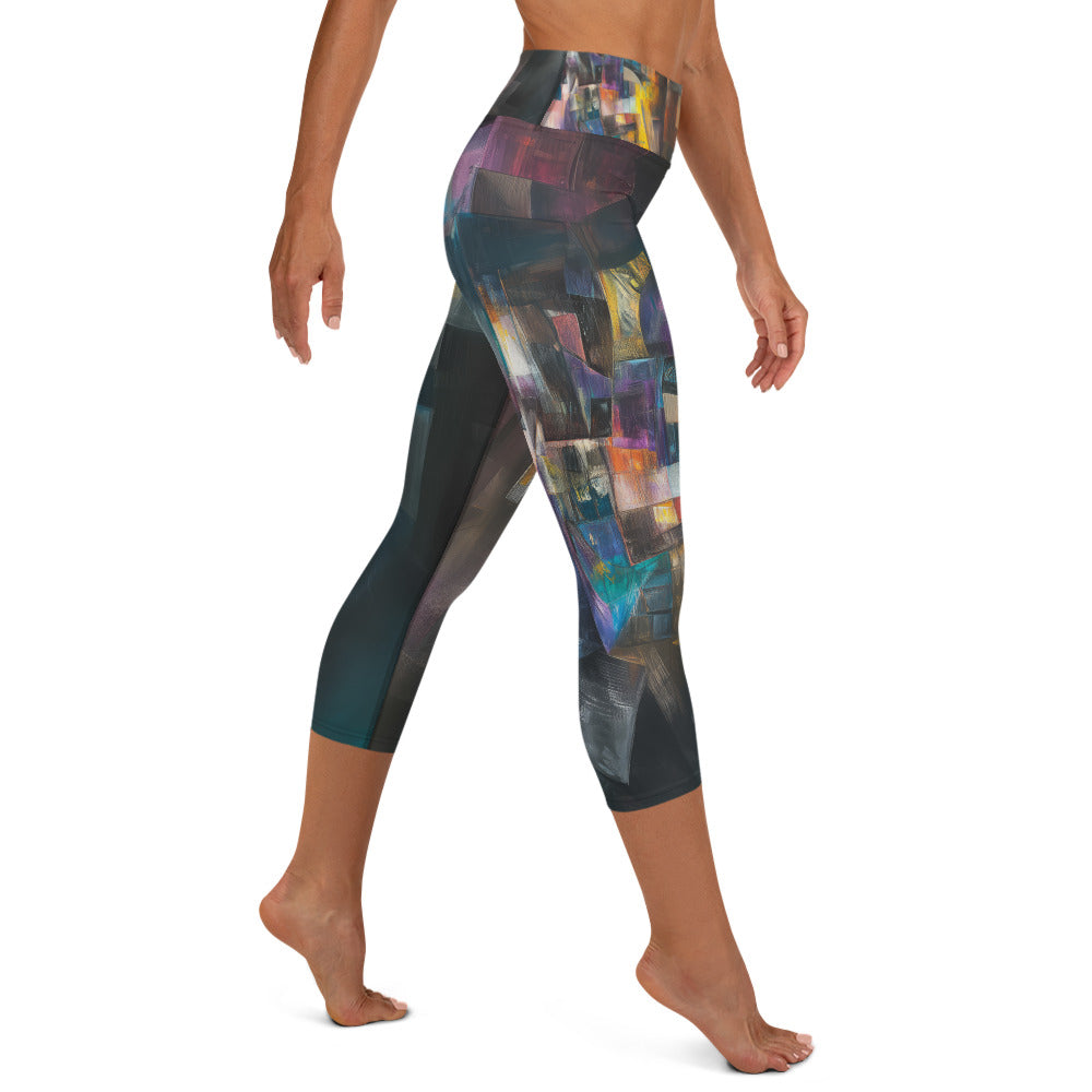 Abstract Mesh - Yoga Capri Leggings