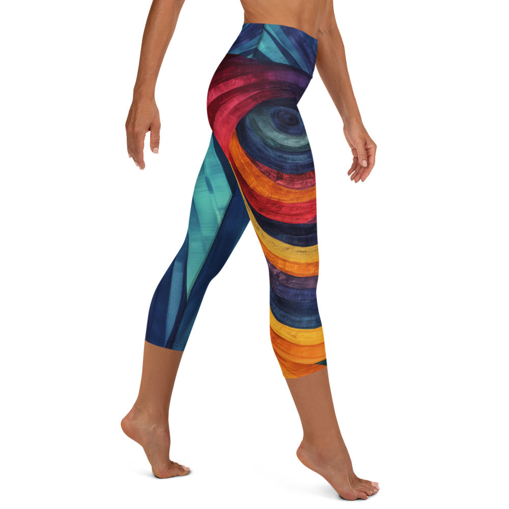 Embroidery Circles - Yoga Capri Leggings