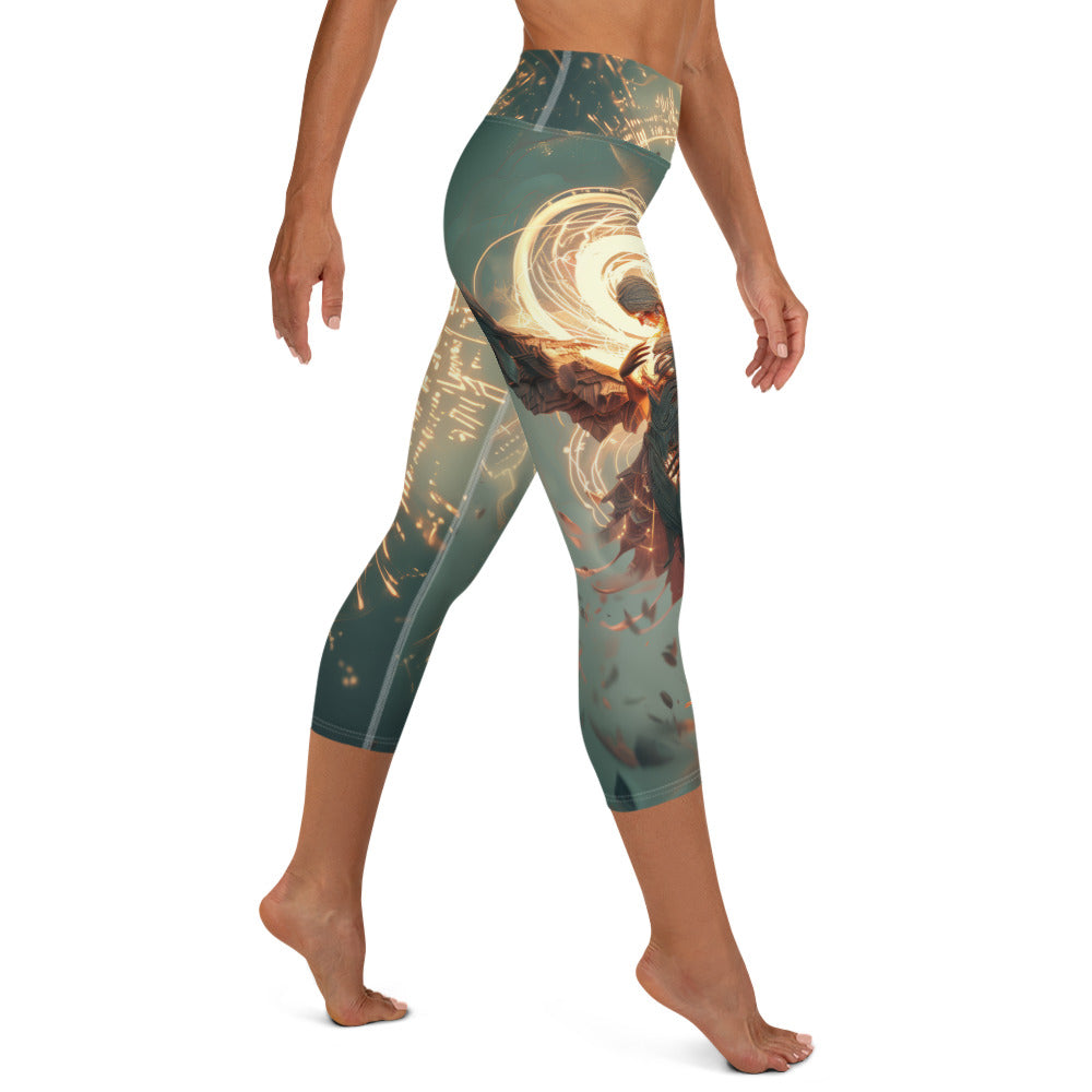 Angel w/ Angelic Writing - Yoga Capri Leggings