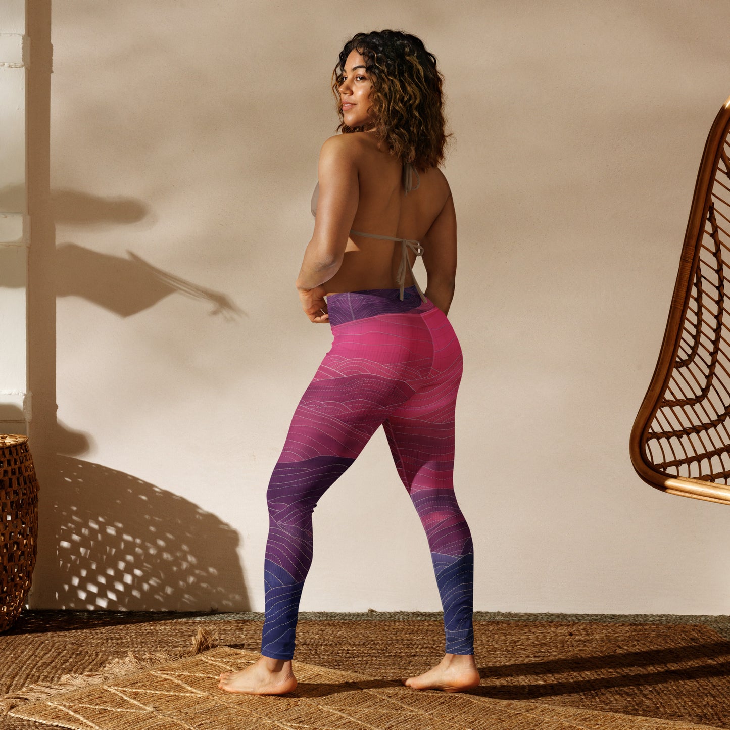 Sashiko Purple - Yoga Leggings