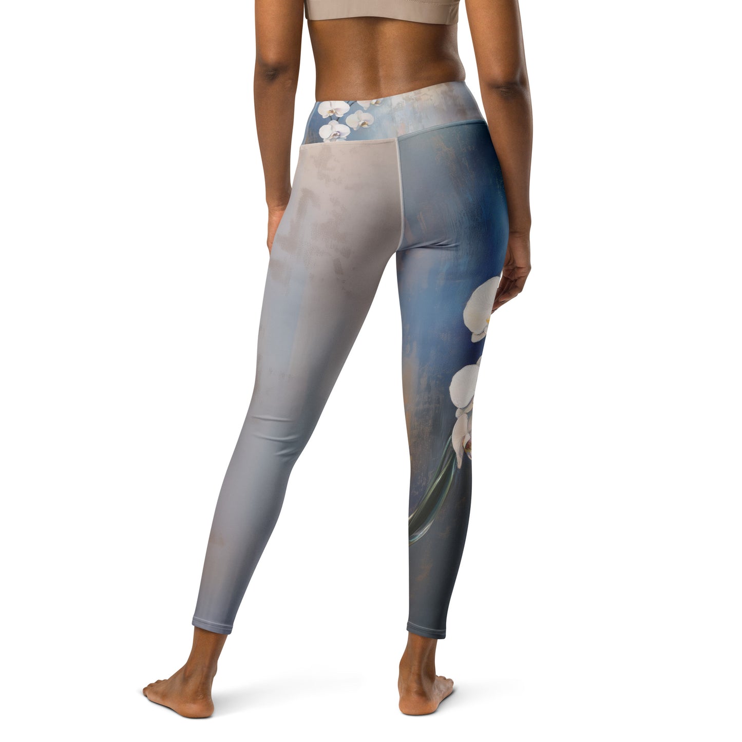 Impressionist White Orchids - Yoga Leggings