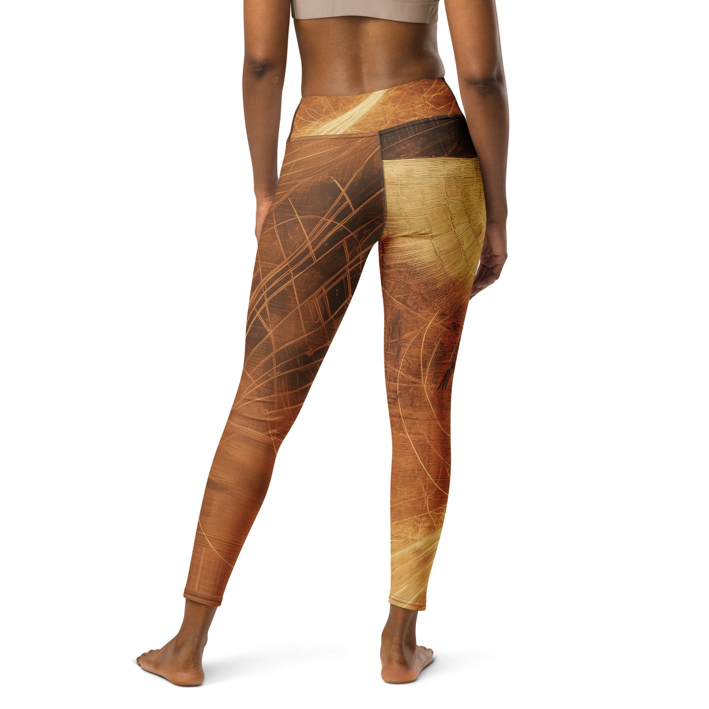 Angel Engraved on Wood - Yoga Leggings