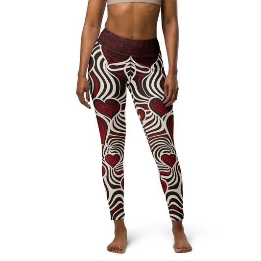 Hearts and Stripes - Yoga Leggings