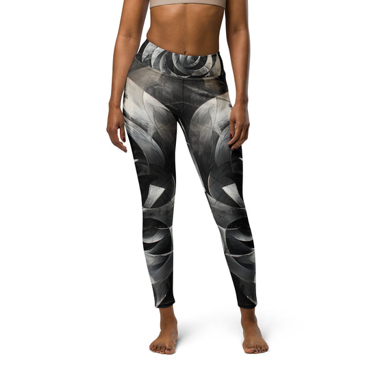 Black and White Acrylic Painting - Yoga Leggings