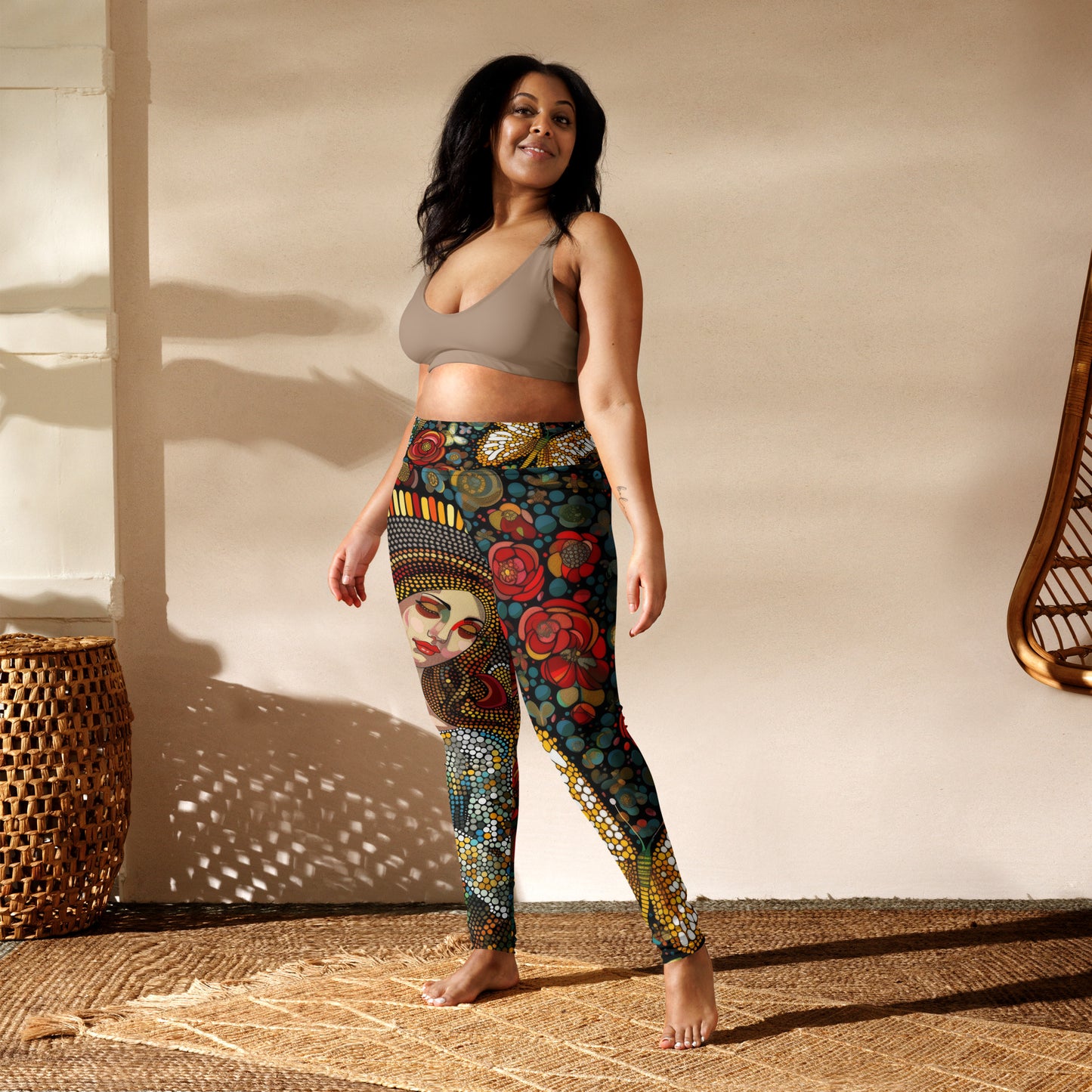 La Virgen con Rosas - Yoga Leggings