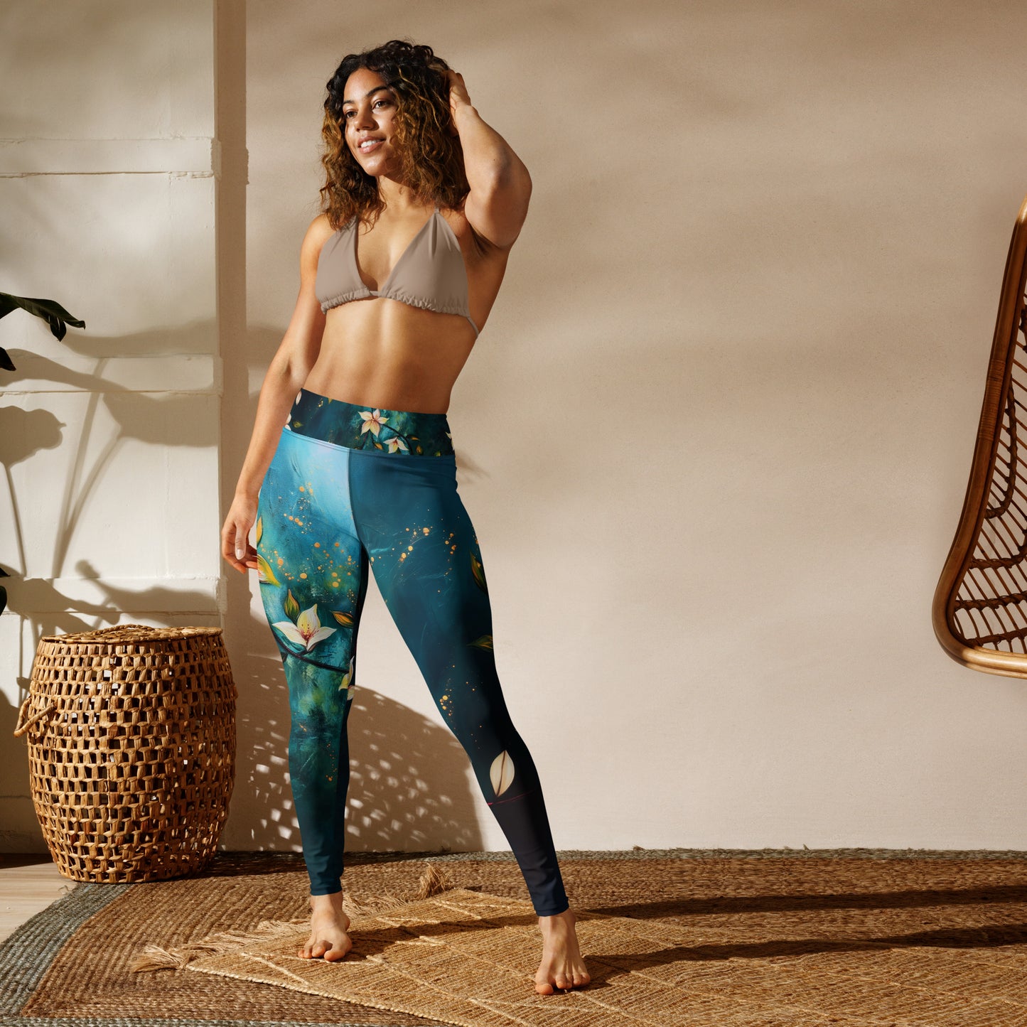 Floral Vines Acrylic - Yoga Leggings