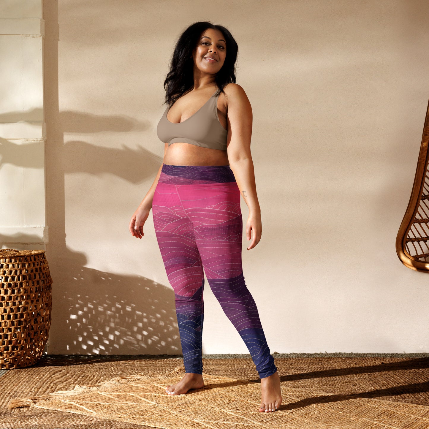 Sashiko Purple - Yoga Leggings