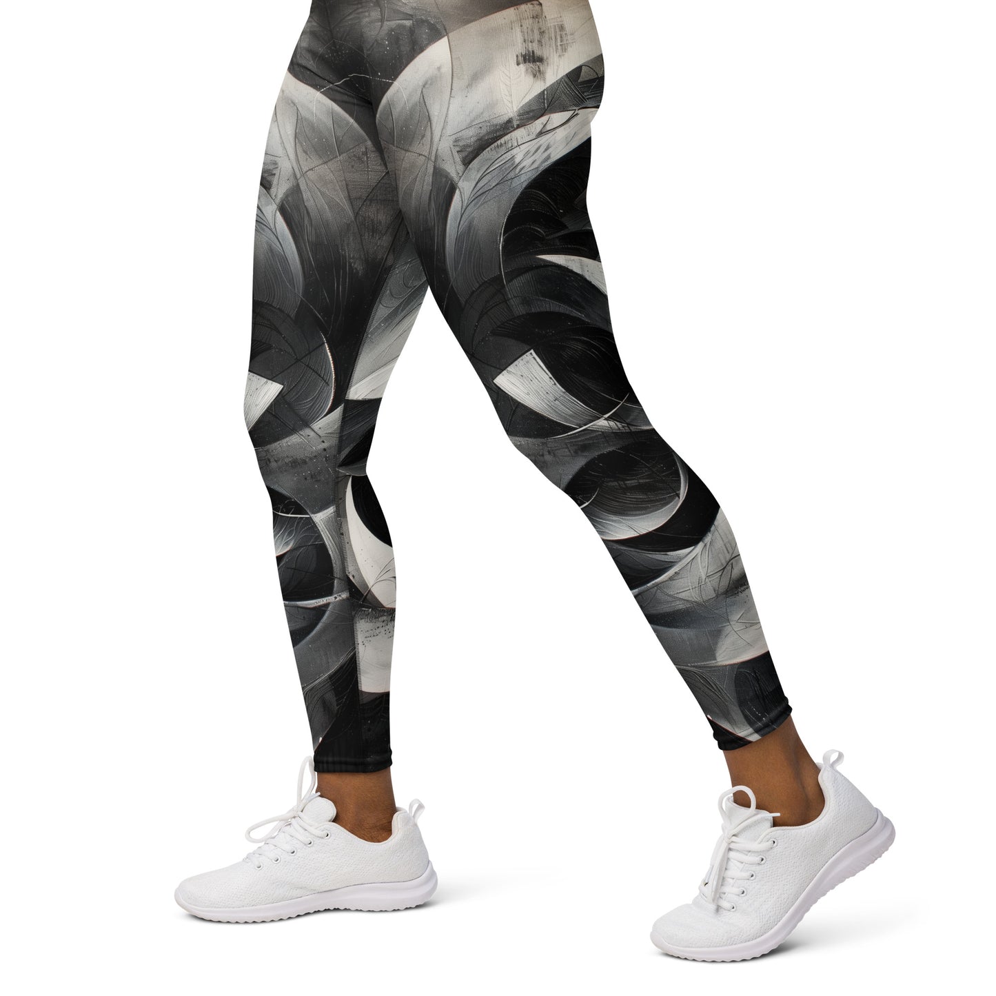 Black and White Acrylic Painting - Yoga Leggings