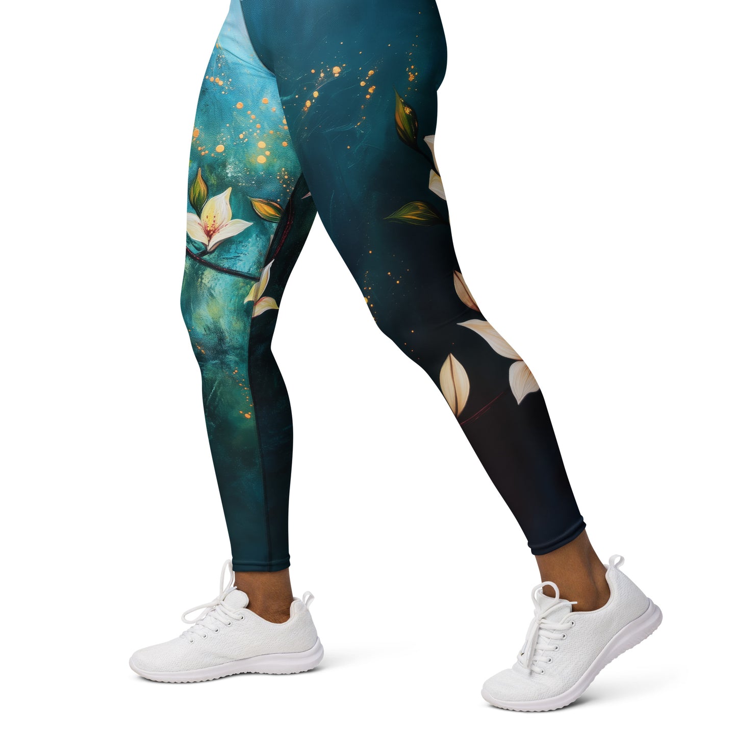 Floral Vines Acrylic - Yoga Leggings