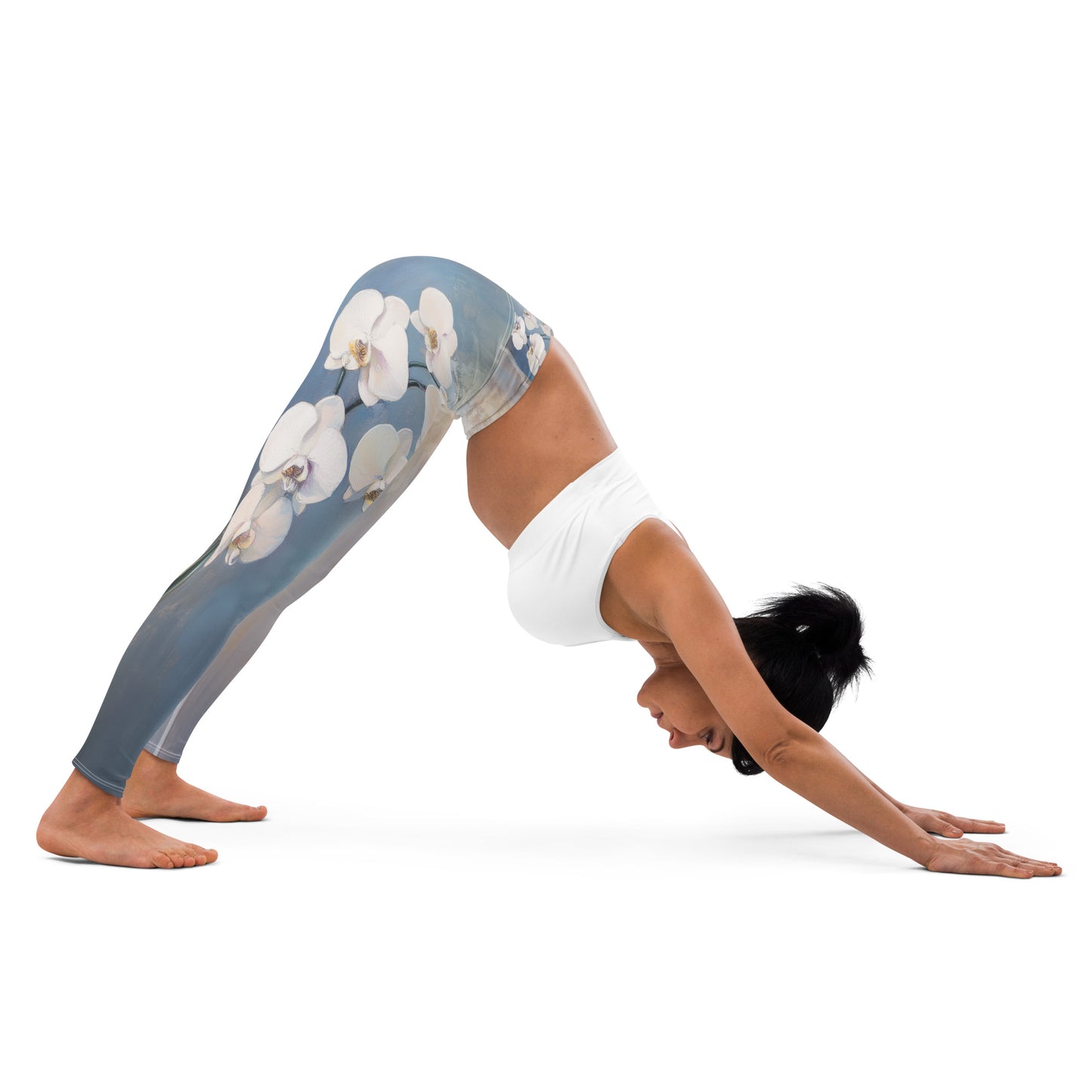 Impressionist White Orchids - Yoga Leggings