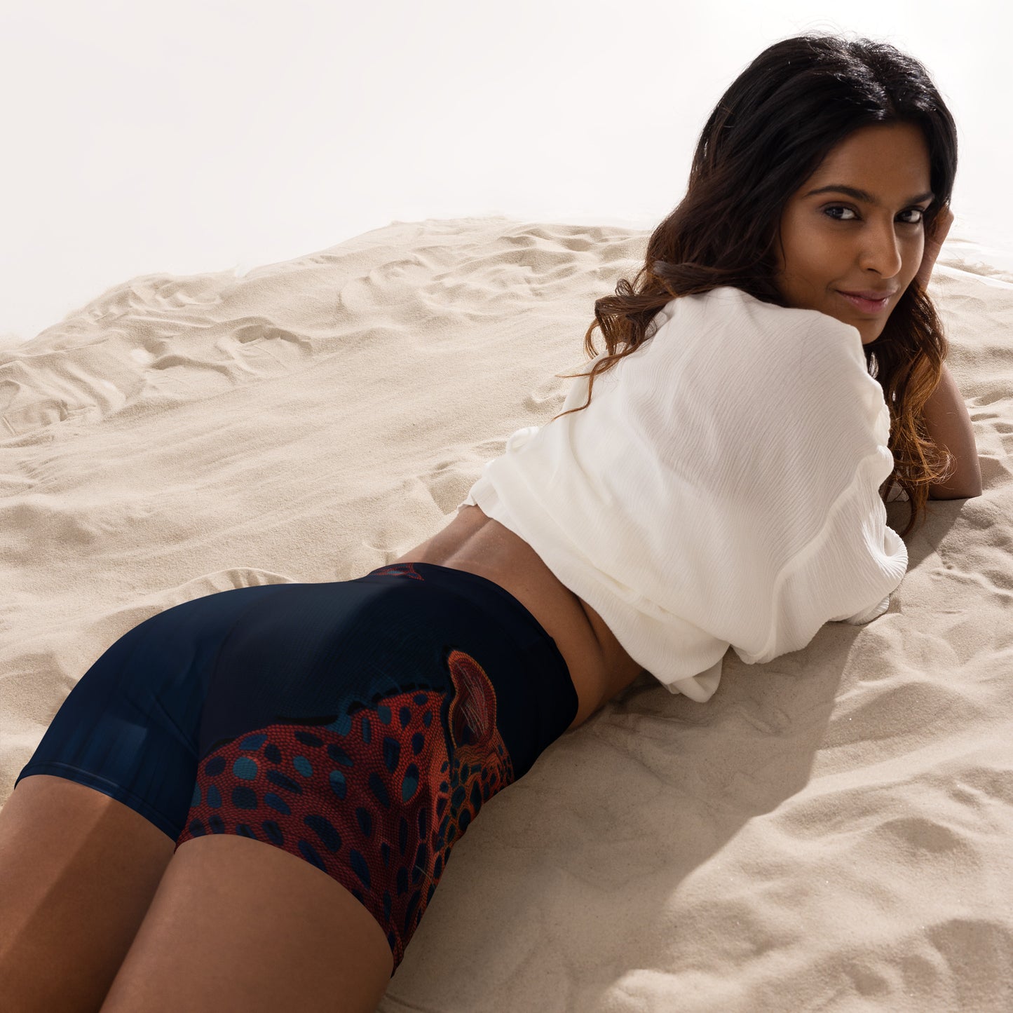 Yoga Shorts - Sashiko Tiger