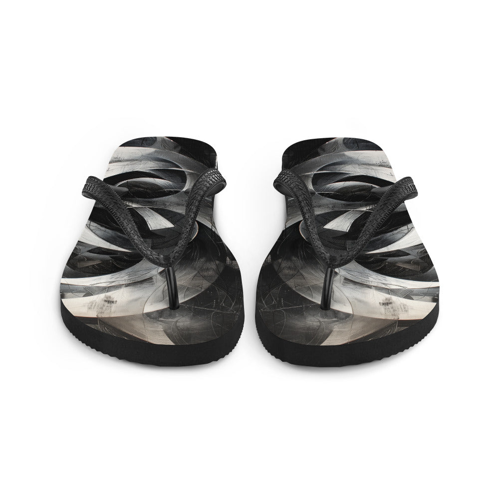 Black and White Acrylic Art - Flip-Flops