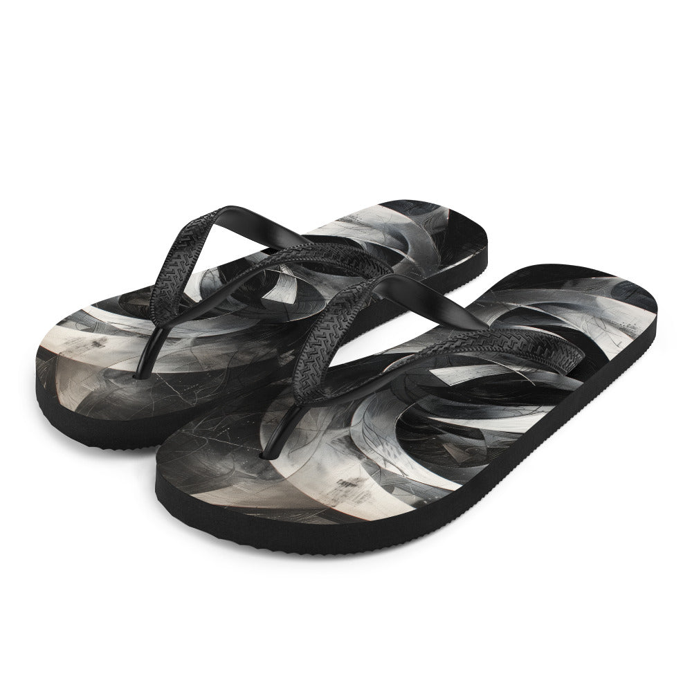 Black and White Acrylic Art - Flip-Flops