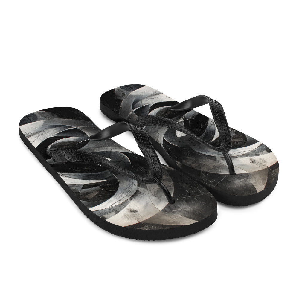 Black and White Acrylic Art - Flip-Flops