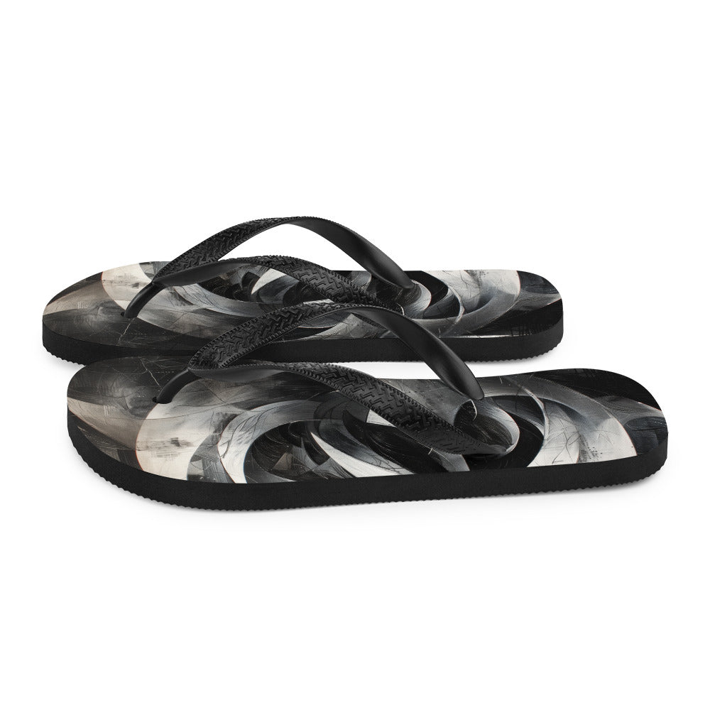 Black and White Acrylic Art - Flip-Flops