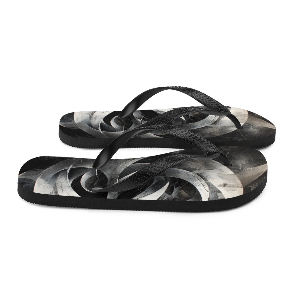 Black and White Acrylic Art - Flip-Flops