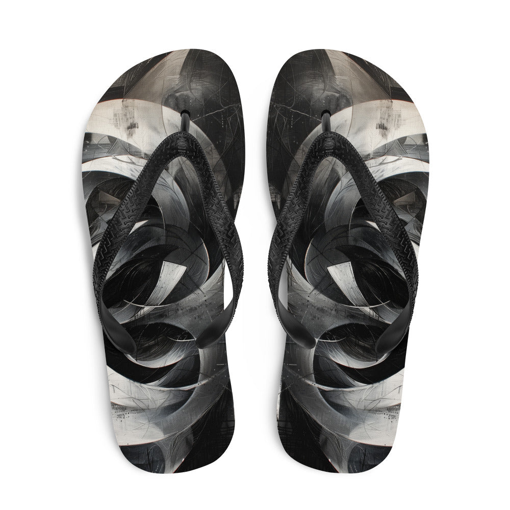 Black and White Acrylic Art - Flip-Flops