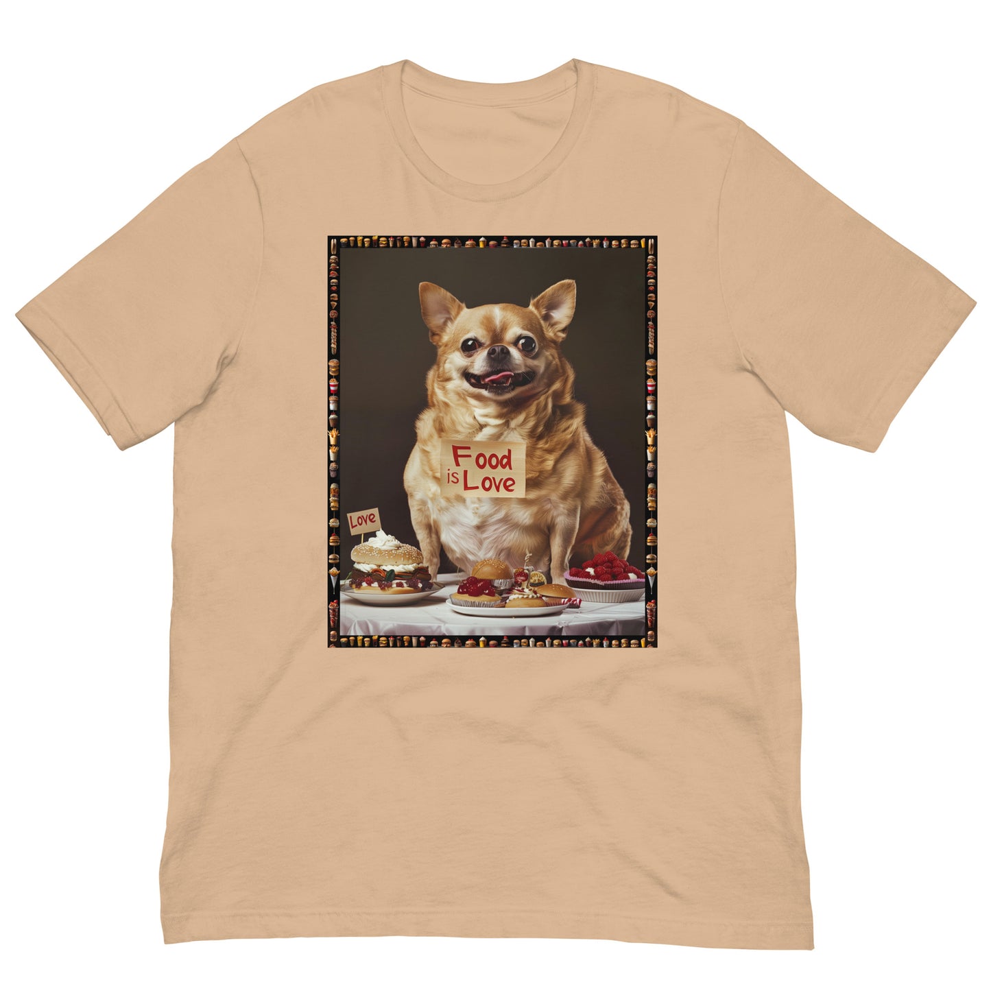 Mochi Loves Food 2 - Unisex t-shirt