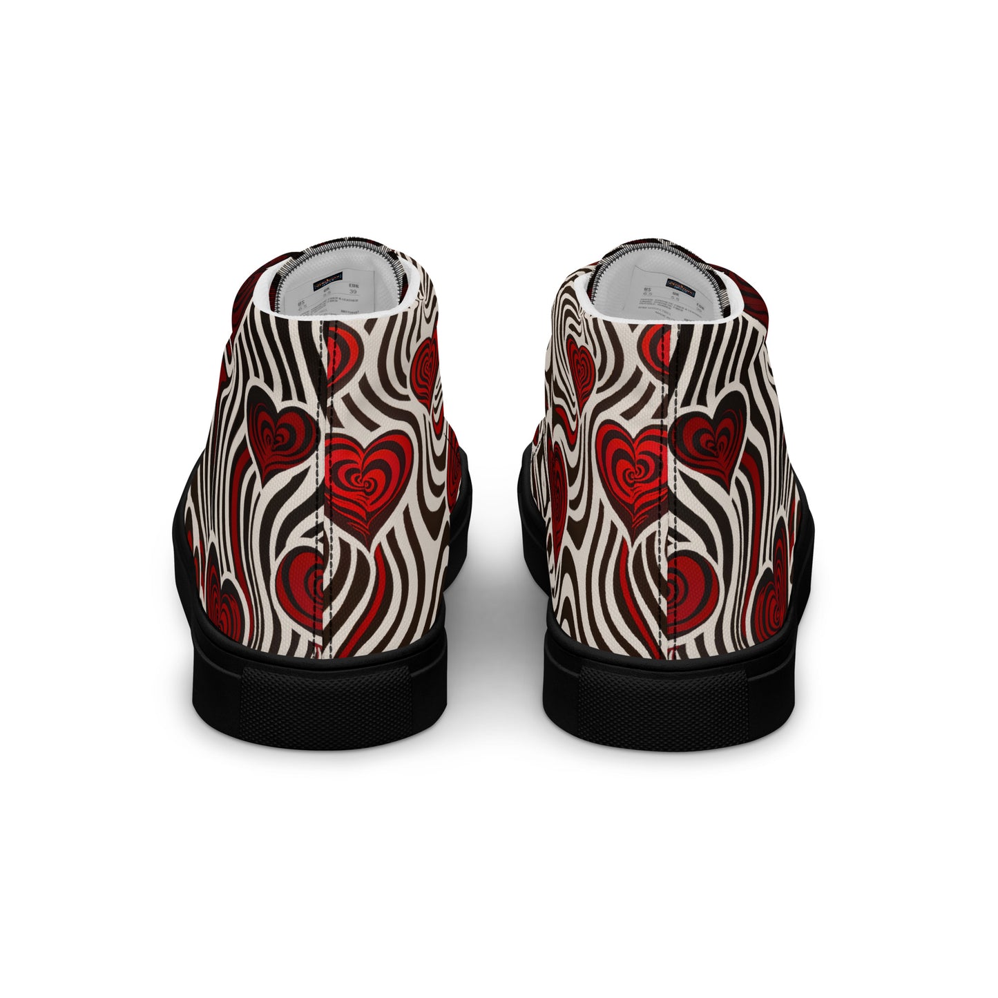 Hearts and Stripes - Women’s high top canvas shoes