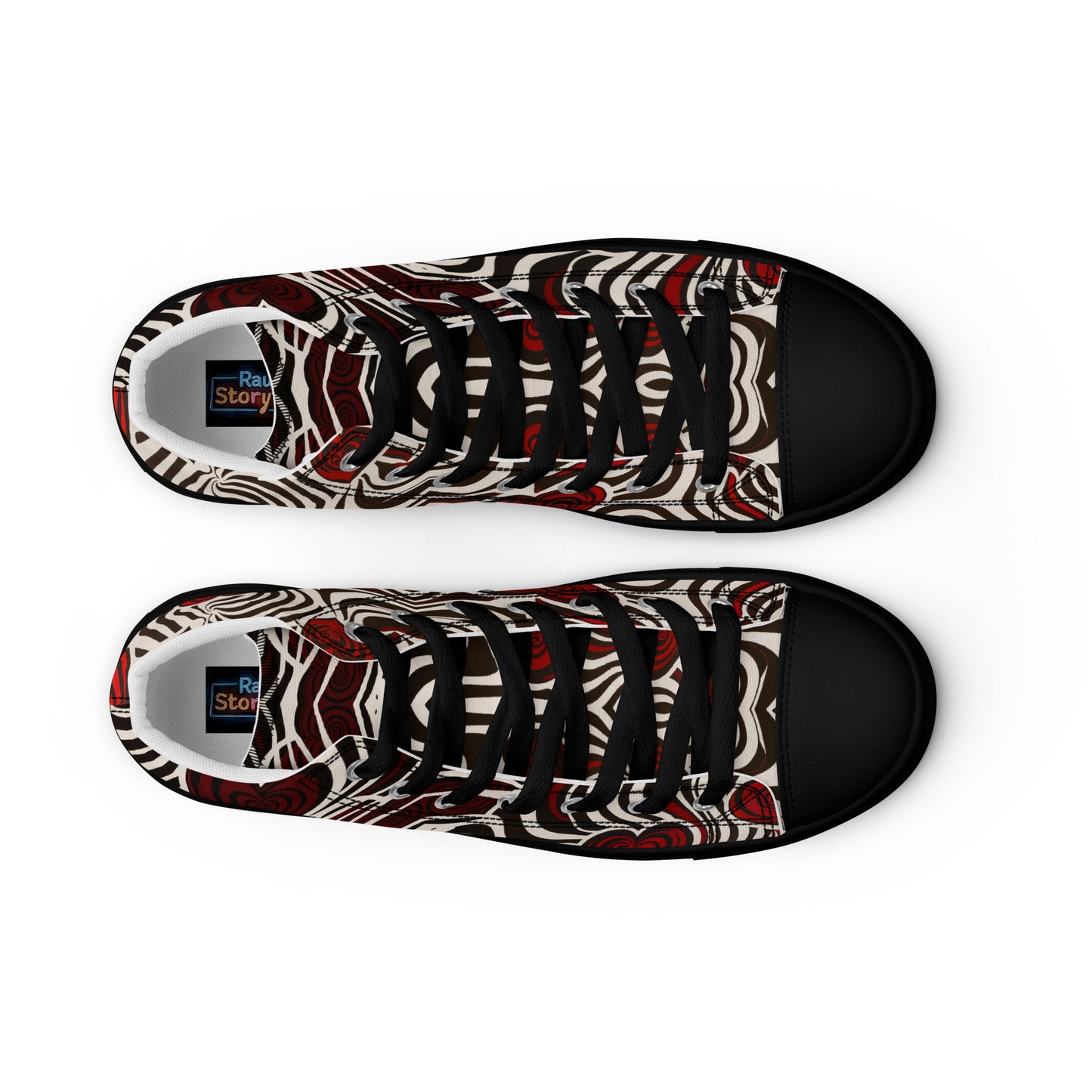 Hearts and Stripes - Women’s high top canvas shoes