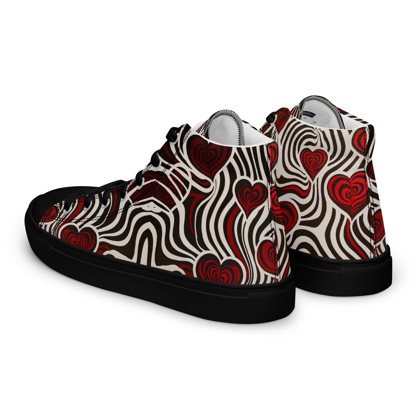 Hearts and Stripes - Women’s high top canvas shoes