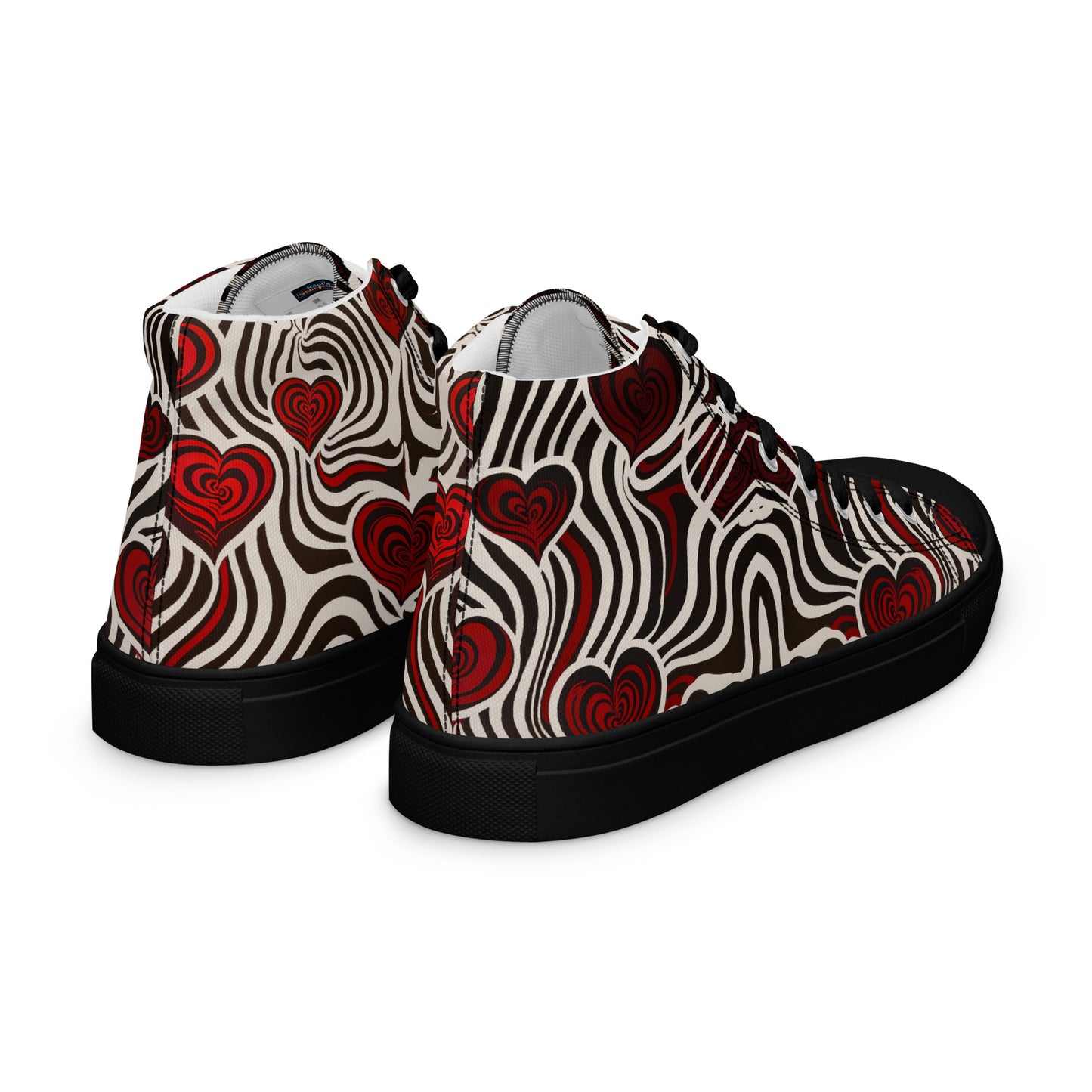 Hearts and Stripes - Women’s high top canvas shoes